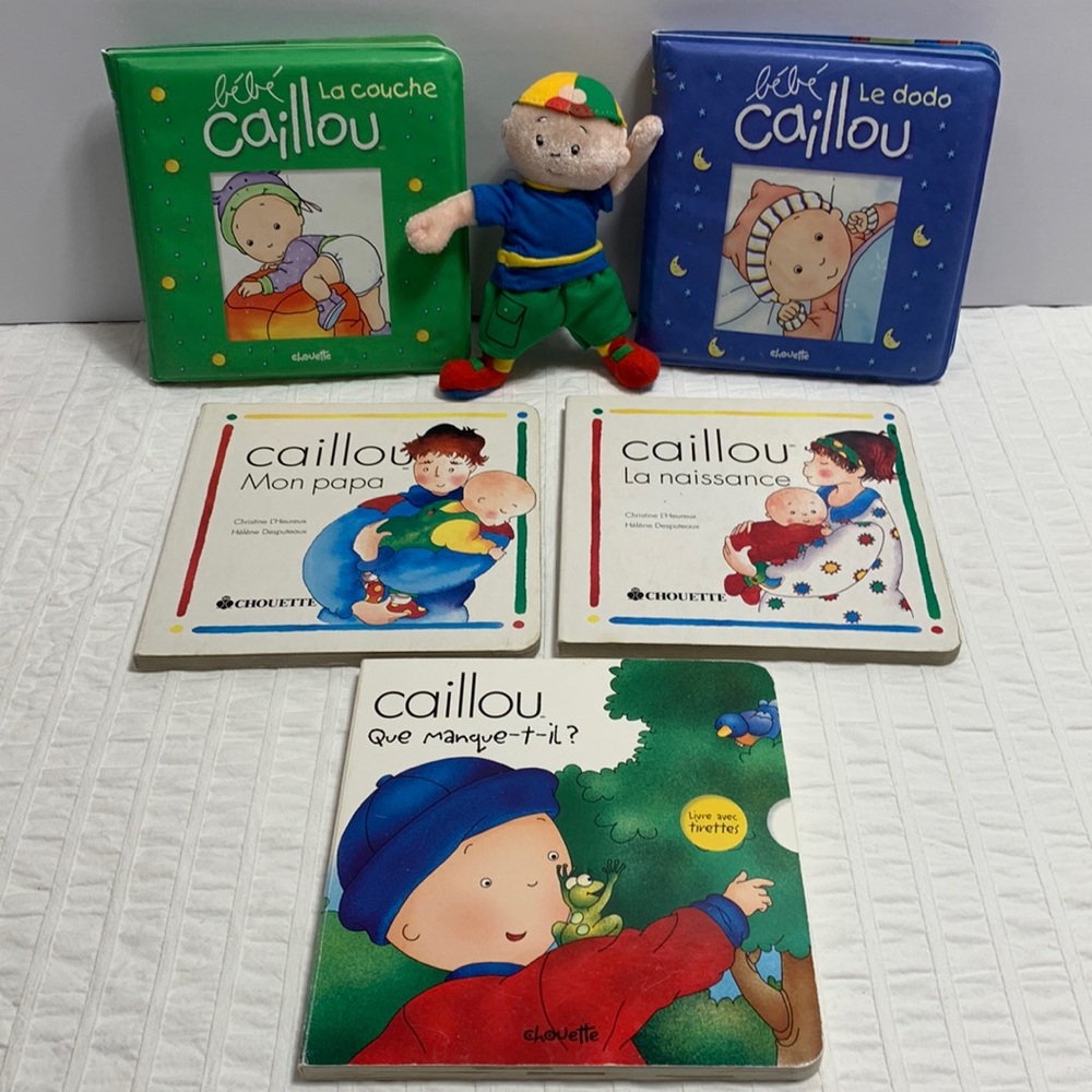 FRENCH Caillou Board Books, Bath Books & Plush for Babies